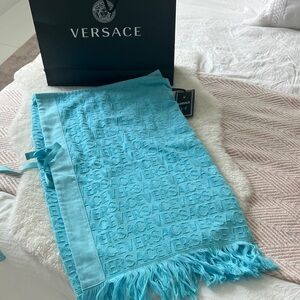 Versace Turquoise Towel with fringe
